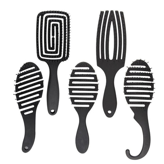 JMT-113034 Curved Black Comb with Eight Claws for Versatile Styling