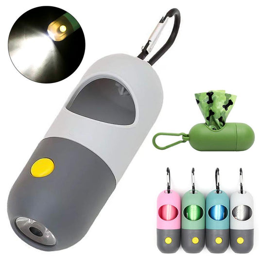 JMT-121354 LED Pet Waste Bag Dispenser for Dogs and Cats - Poop Scooper Bags Holder and Cleaning Accessory