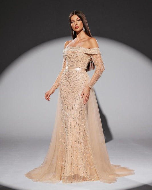 JMT-122186 Elegant Golden Dress for Women's Special Occasions, Style SH0204