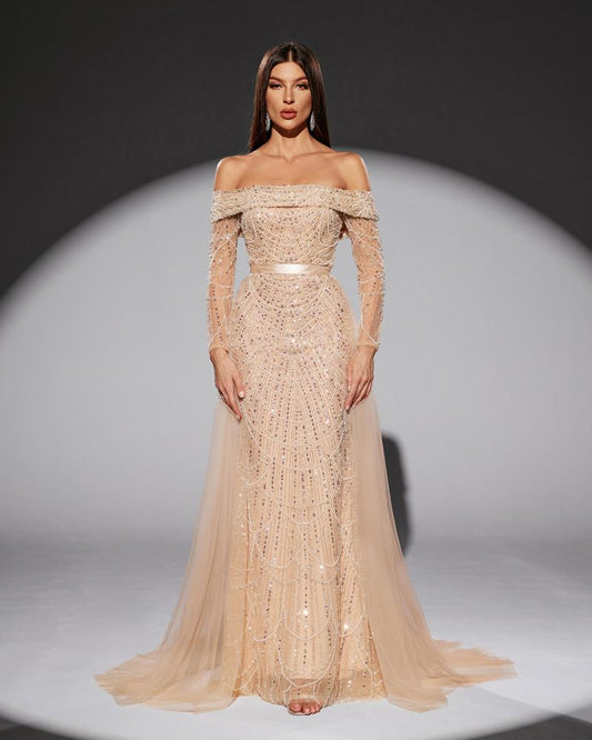 JMT-122186 Elegant Golden Dress for Women's Special Occasions, Style SH0204