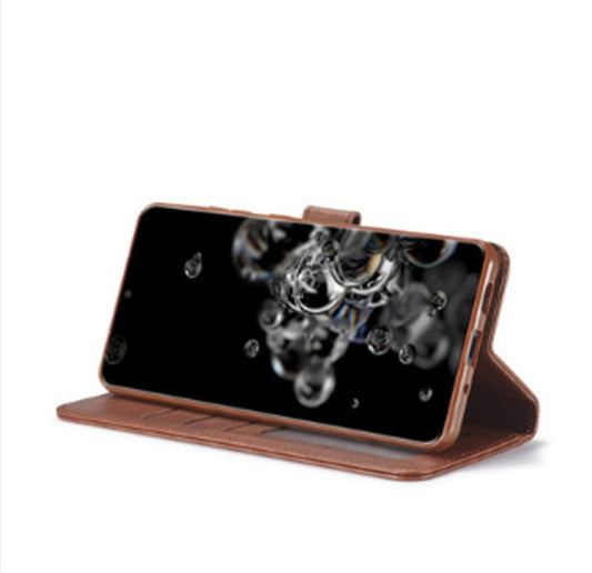 JMT-128394 Calfskin Pattern Card Wallet Flip Cover - All-in-One Anti-Drop Protective Holster