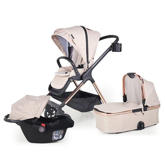 JMT-134794 3-in-1 Lightweight Baby Stroller with Car Seat, Basket, Reversible Design, and Cup Holder