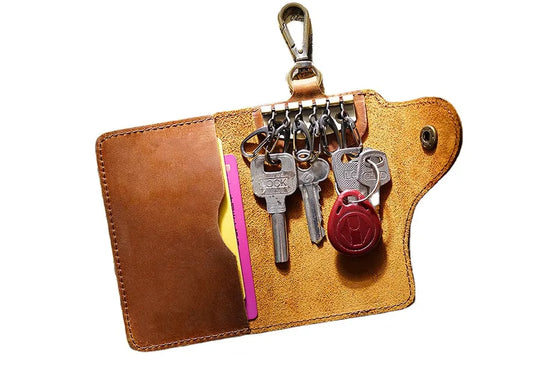 JMT-140106 Handmade Leather Multi-functional Key Case and Card Holder for Men and Women