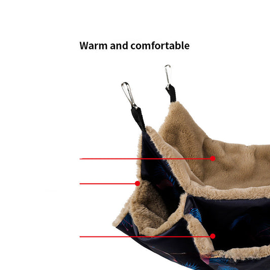 JMT-152586 Cozy Hanging Bed & Tunnel for Small Animals - Ideal for Guinea Pigs, Rats, Squirrels, and Ferrets - 34x34cm Pet Cage Hammock