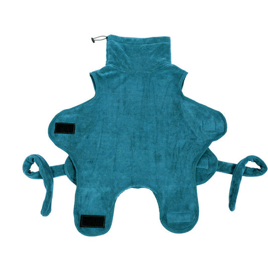 JMT-158090 Absorbent Quick-Drying Pet Bathrobe in Turquoise Green - Sizes XS to 3XL