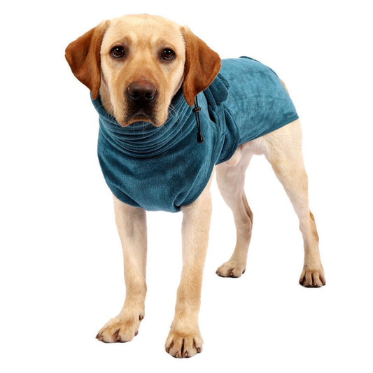 JMT-158090 Absorbent Quick-Drying Pet Bathrobe in Turquoise Green - Sizes XS to 3XL