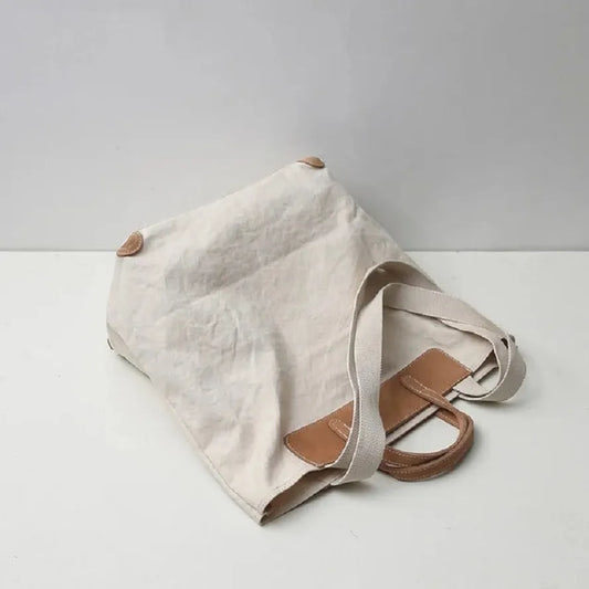 JMT-164618 Large Capacity One Shoulder Handbag with Cowhide Splicing in Japanese Style