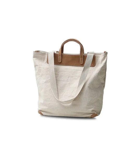 JMT-164618 Large Capacity One Shoulder Handbag with Cowhide Splicing in Japanese Style