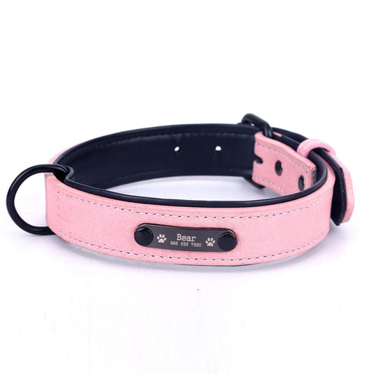 JMT-167562 Customizable Dog Collar with Anti-Loss Nameplate and Durable Traction Leash - Available in Multiple Sizes