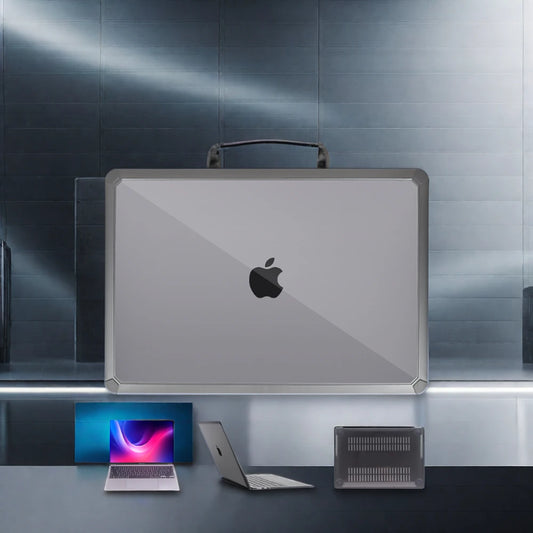 JMT-176010 Crystal TPU Anti-Slip Laptop Case with Louver Design for MacBook Air 13.3 Inches