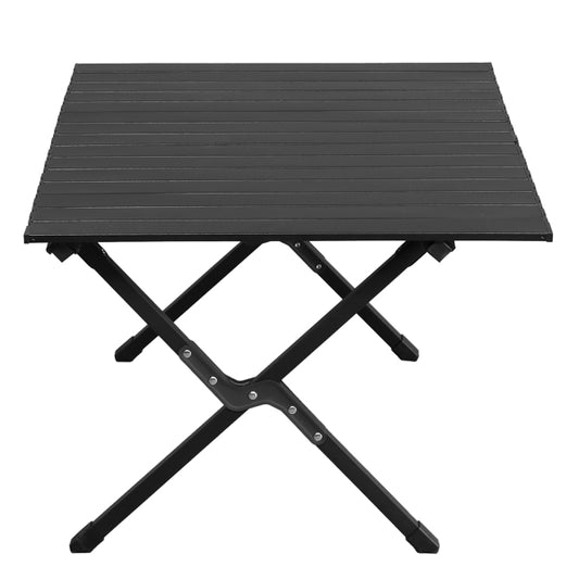 JMT-176138 Portable Black Camping Roll Table - 86x60x42cm Folding Outdoor Furniture