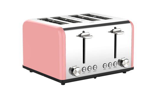 JMT-179402 Extra Wide 4-Slice Bread Toaster with Reheat, Defrost and 6-Level Browning Settings in Retro Design