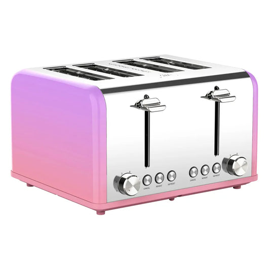 JMT-179402 Extra Wide 4-Slice Bread Toaster with Reheat, Defrost and 6-Level Browning Settings in Retro Design