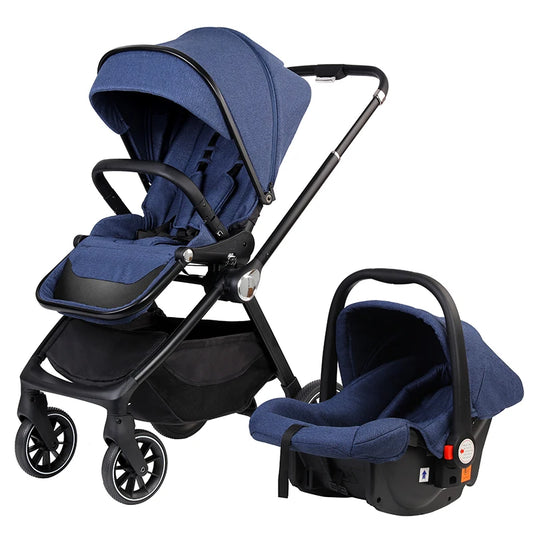 JMT-187786 Compact 2-in-1 Baby Pram with 360-Degree Functionality and Folding Design, Equipped with Five-Point Safety Belt