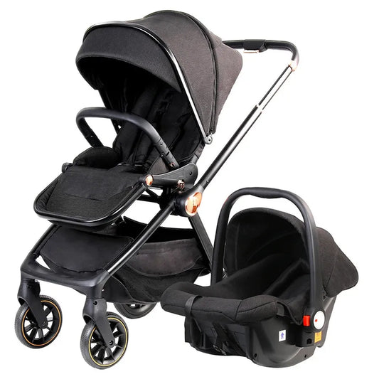 JMT-187786 Compact 2-in-1 Baby Pram with 360-Degree Functionality and Folding Design, Equipped with Five-Point Safety Belt