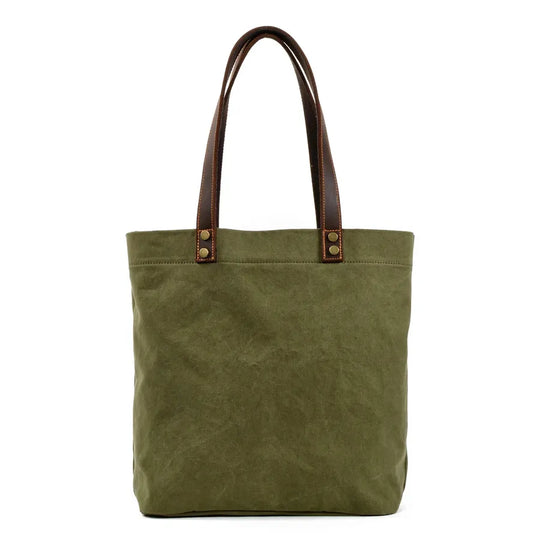 JMT-199690 Waterproof Waxed Canvas Women's Shoulder Handbag with Large Capacity and Retro Style