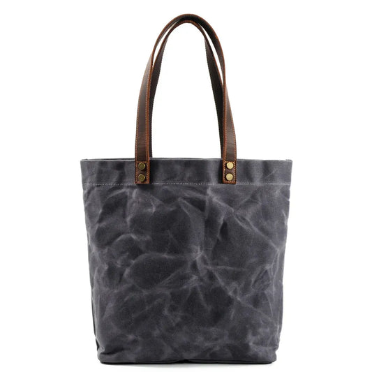 JMT-199690 Waterproof Waxed Canvas Women's Shoulder Handbag with Large Capacity and Retro Style