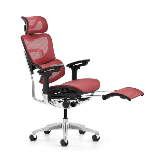 JMT-206666 Ergonomic Aluminium Red Mesh Executive Office Chair with 4D Armrests and Contemporary Design