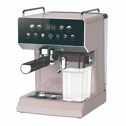 JMT-219082 6 in 1 Electric Espresso Coffee Maker with Built-in Milk Frother and 15 Bar Pressure