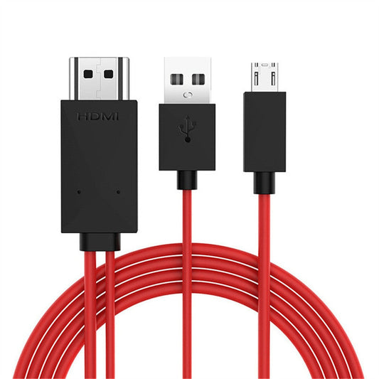 JMT-228490 2m HDMI Adapter Cable for Mobile Phone to TV HD Video Output - Available in White, Red, Black