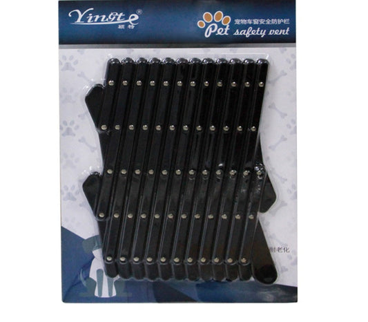 JMT-232778 Telescopic Pet Window Fence for Safe Travel - Durable Polypropylene in Black