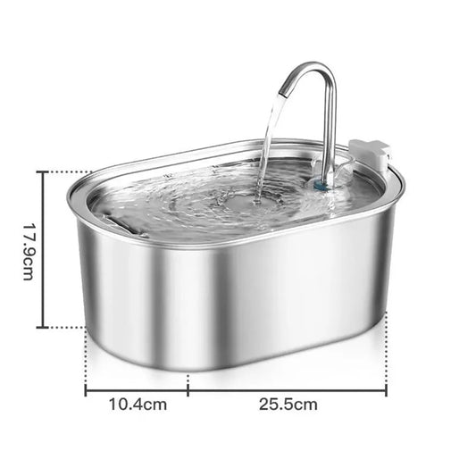 JMT-234442 Wireless Charging 3.2L Stainless Steel Pet Water Fountain for Cats and Dogs