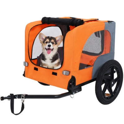 JMT-250890 Heavy-Duty Collapsible Pet Bike Trailer with 16-Inch All-Terrain Wheels and Universal Hitch for Small to Medium Pets