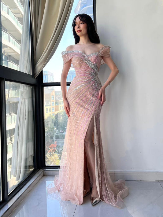 JMT-252106 Elegant Pink Evening Gown for Special Occasions, Model SH0221