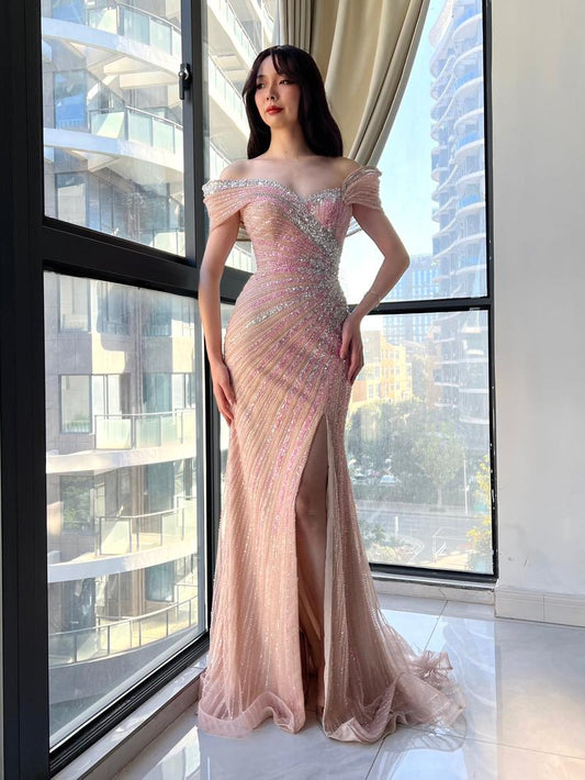 JMT-252106 Elegant Pink Evening Gown for Special Occasions, Model SH0221