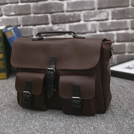 JMT-255882 Large Capacity Casual Crossbody Bag for Men - Versatile Leather Shoulder Briefcase with Stylish Design