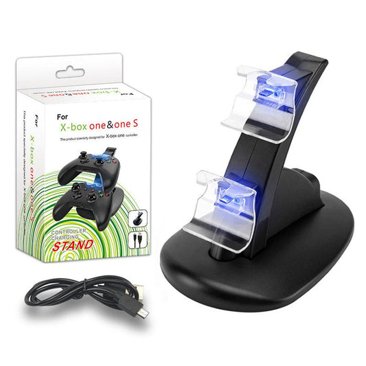 JMT-273610 Dual Charging Stand for Xbox One and Xbox One S Gamepads - USB Connection, Charges 2 Simultaneously, ABS Material