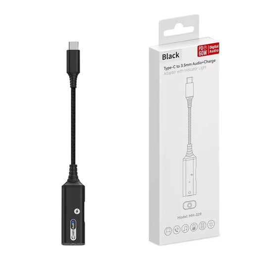 JMT-284298 2-in-1 USB-C to 3.5mm Audio Adapter for Smartphones and Tablets