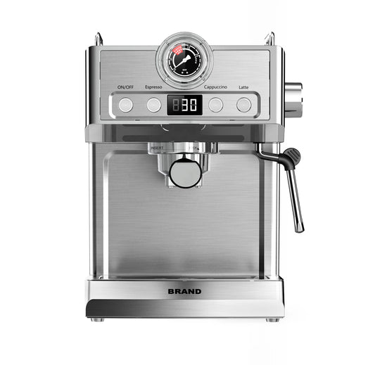 JMT-284618 20 Bar Electric Espresso Coffee Maker with Pressure Meter Display and Professional ULKA Pump