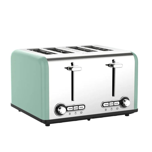 JMT-310474 Extra Wide 4 Slice Bread Toaster with Reheat, Defrost, and Cancel Functions – 6 Level Browning Control, Retro Design