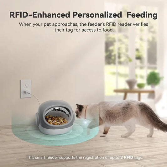 JMT-320394 Smart Automatic Cat Feeder with Microchip and Collar Sensor for Wet and Dry Food Dispenser