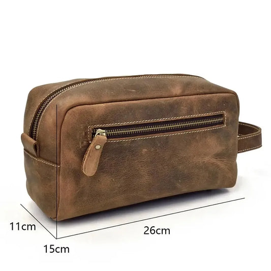 JMT-324362 Genuine Leather Unisex Travel Dopp Kit Toiletry Bag - QB1002