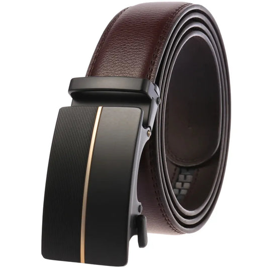 JMT-325066 Men's Leather Belt with Automatic Metal Buckle - Model LY36-22036-1