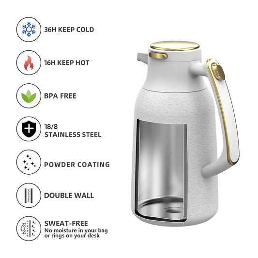 JMT-330186 Custom Insulated Double Wall Stainless Steel Vacuum Coffee and Tea Carafe