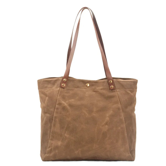 JMT-330762 Casual Unisex Shoulder Bag in Durable Waxed Canvas and Leather - Available in Multiple Colours