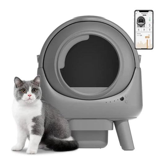 JMT-350858 Intelligent Self-Cleaning Cat Litter Box with Open-Top Design, 50L Capacity and Smart App Connectivity