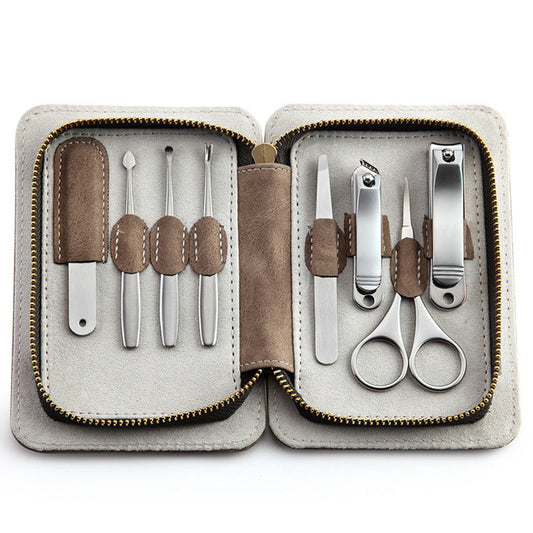 JMT-357386 Stainless Steel Anti-Splash Nail Clipper Set - 8 Pieces for Precision Grooming