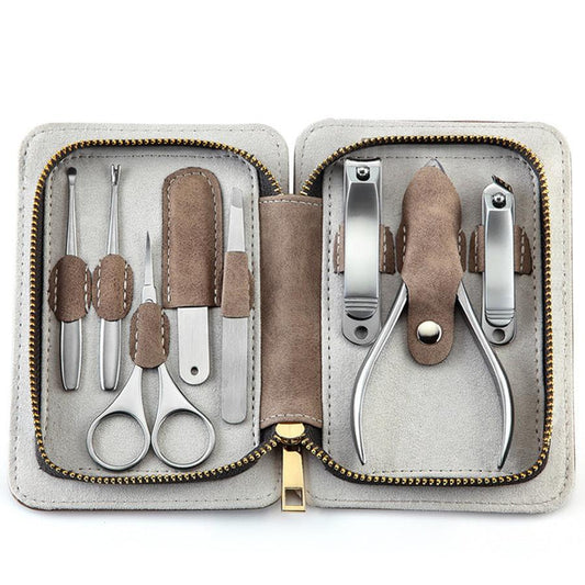 JMT-357386 Stainless Steel Anti-Splash Nail Clipper Set - 8 Pieces for Precision Grooming