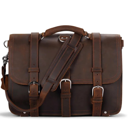 JMT-369994 Vintage Leather Laptop Bag for Men – Stylish Business Briefcase Suitable for Work and Travel