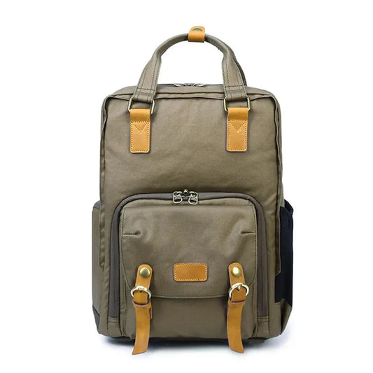 JMT-370122 Vintage Canvas and Crazy-Horse Leather DSLR Video Backpack