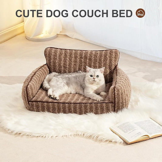 JMT-377802 Orthopedic Cat Couch Pet Bed with Removable Cover - 26x19x11.8 Inch, Soft Fabric, Non-Slip Design, Ideal for Small Dogs and Cats