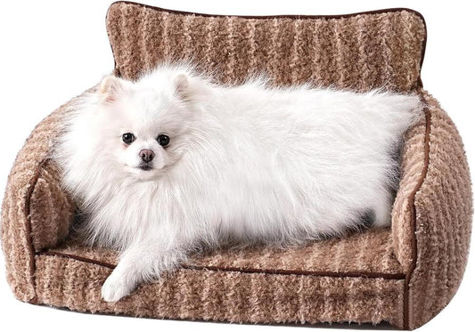 JMT-377802 Orthopedic Cat Couch Pet Bed with Removable Cover - 26x19x11.8 Inch, Soft Fabric, Non-Slip Design, Ideal for Small Dogs and Cats