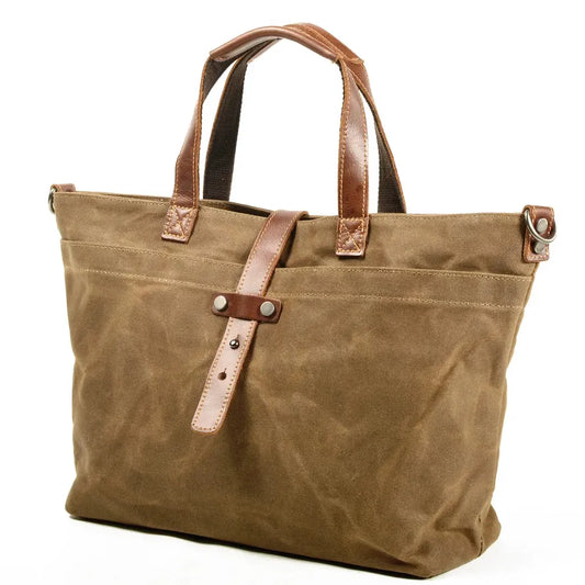JMT-379338 Ladies Waxed Canvas Tote Shoulder Bag