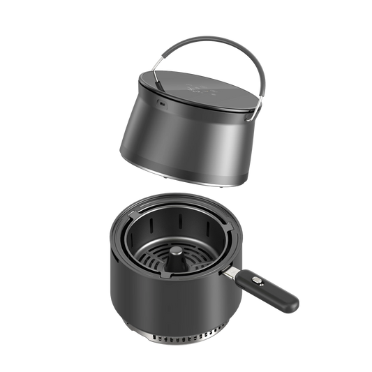 JMT-381706 Portable 2L Outdoor Air Fryer with Multifunctional Cooking Capabilities for Energy-Efficient Charcoal Use