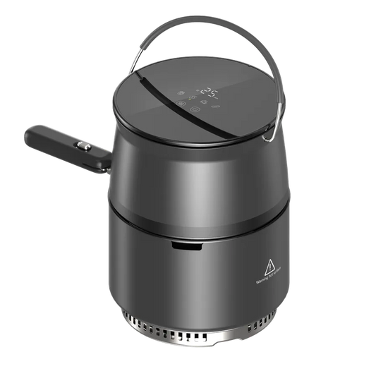 JMT-381706 Portable 2L Outdoor Air Fryer with Multifunctional Cooking Capabilities for Energy-Efficient Charcoal Use