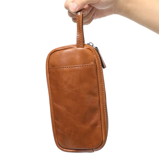 JMT-415242 Genuine Leather Unisex Large Capacity Clutch Wallet with Zipper Closure